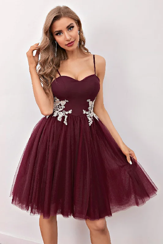 Burgundy Short Prom Homecoming Dress