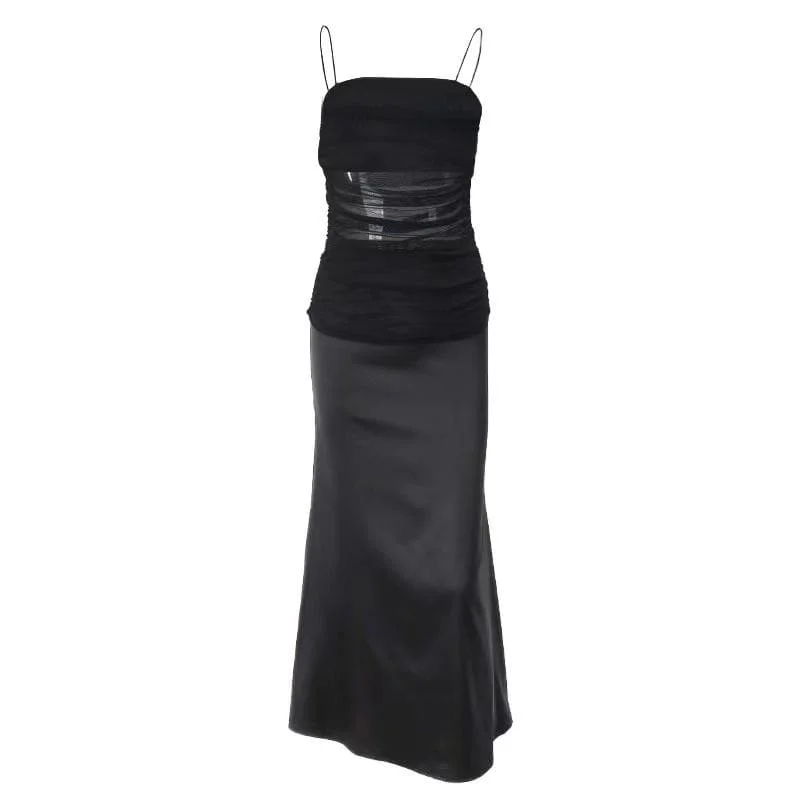 Stylish and comfortable outfits for women Midi dress for sports activities like horseback riding or yogaBerryBetty - Mesh patchwork zip-up solid backless ruched cami midi dress Stylish and comfortable outfits for women Midi dress for sports activities like horseback riding or yogaBerryBetty - Mesh patchwork zip-up solid backless ruched cami midi dress