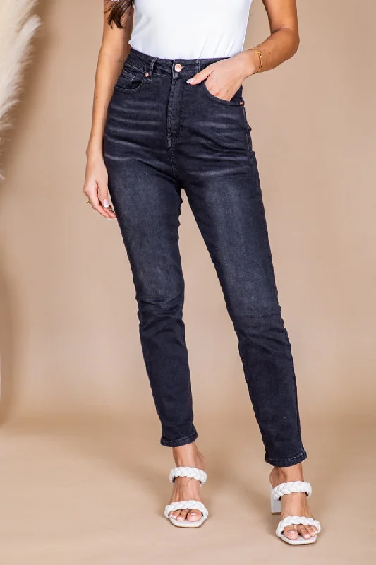 Bianca Black Vintage Straight Leg Jeans