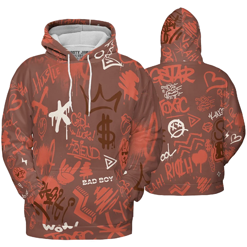 NastyJamz High OG Dusted Clay 1s Hoodie Match Graffiti King 3D All-Over Print Doodle Style