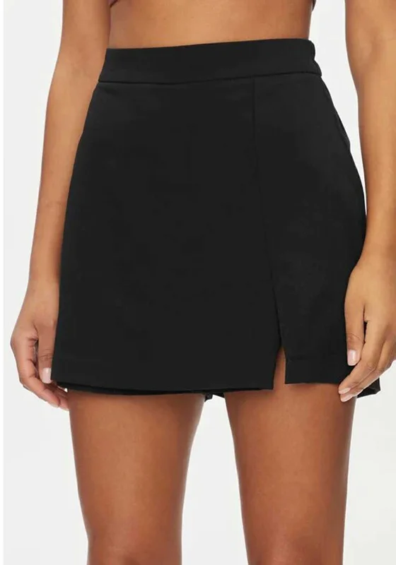 Pieces Bosella High Waist Mini Skort, Black