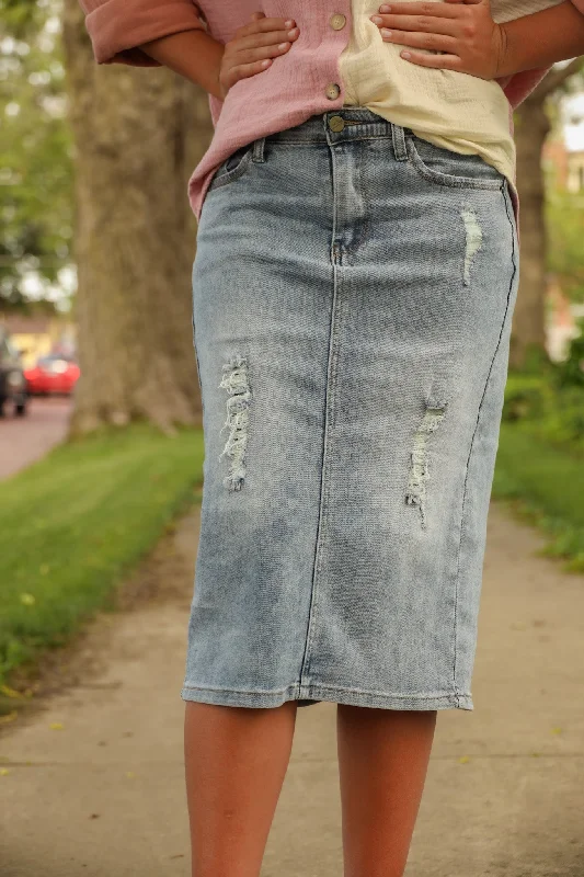 Ada Faye Denim Skirt - Light