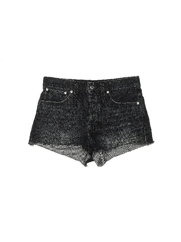 High-Rise Denim Shorts in Dark Wash