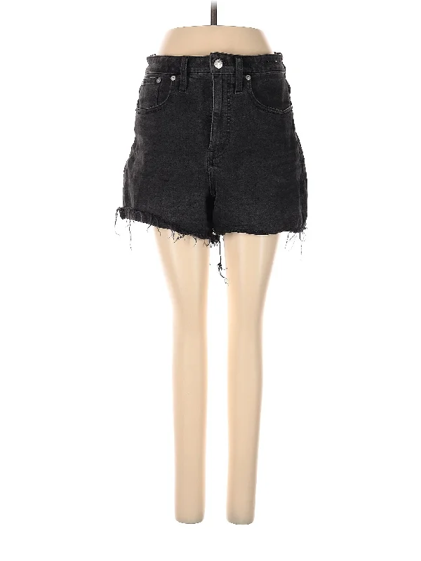 High-Rise Denim Shorts in Dark Wash