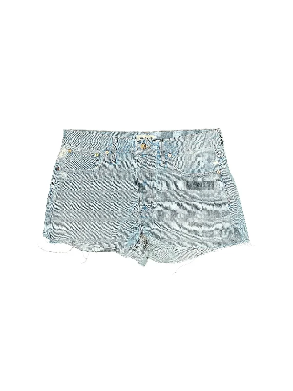 High-Rise Denim Shorts in Light Wash