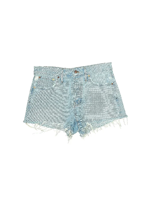 High-Rise Denim Shorts in Light Wash