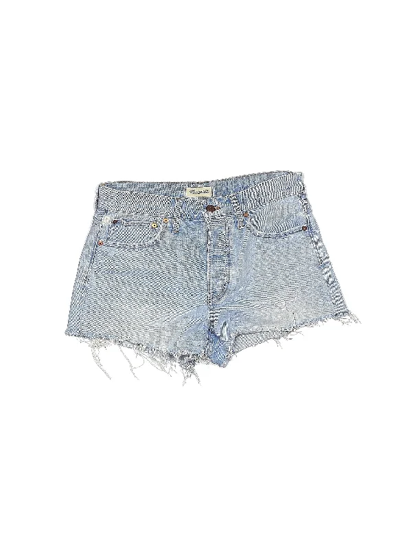 High-Rise Denim Shorts in Light Wash