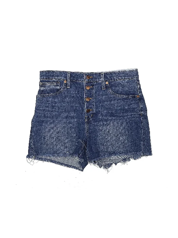 High-Rise Denim Shorts in Medium Wash