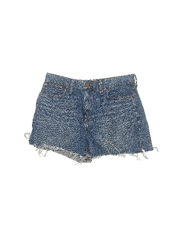 High-Rise Denim Shorts in Medium Wash