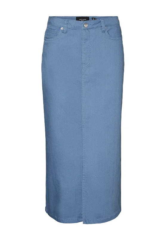 Vero Moda Wild Lucky Denim Midi Skirt, Coronet Blue