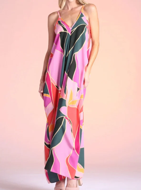 Confidence-boosting clothing for women   Patterned Cocoon Maxi Dress In Multi