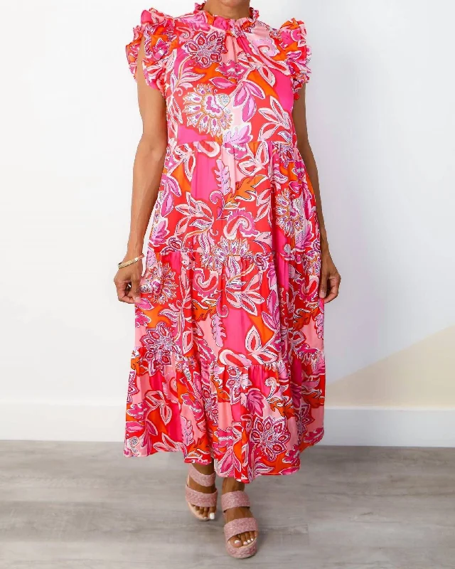 Chic, modern fashion for empowered women   Pretty In Paisley Maxi Dress In Pink Paisley