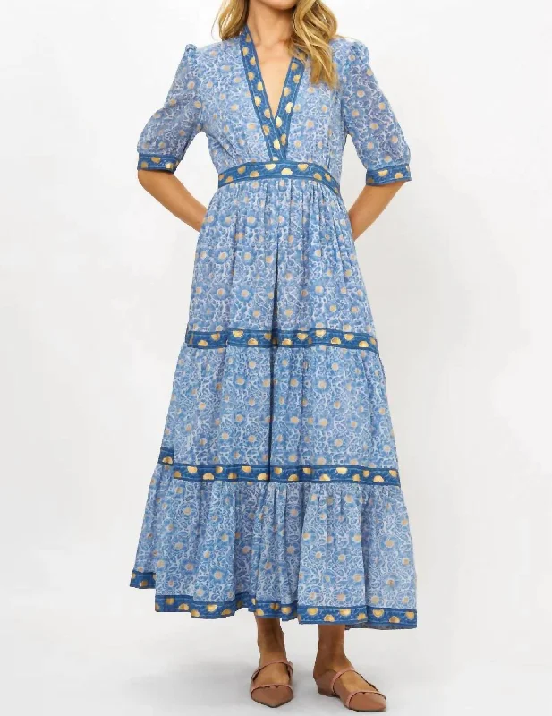 Confidence-boosting clothing for women   V Neck Cuffed Maxi Dress In Budapest