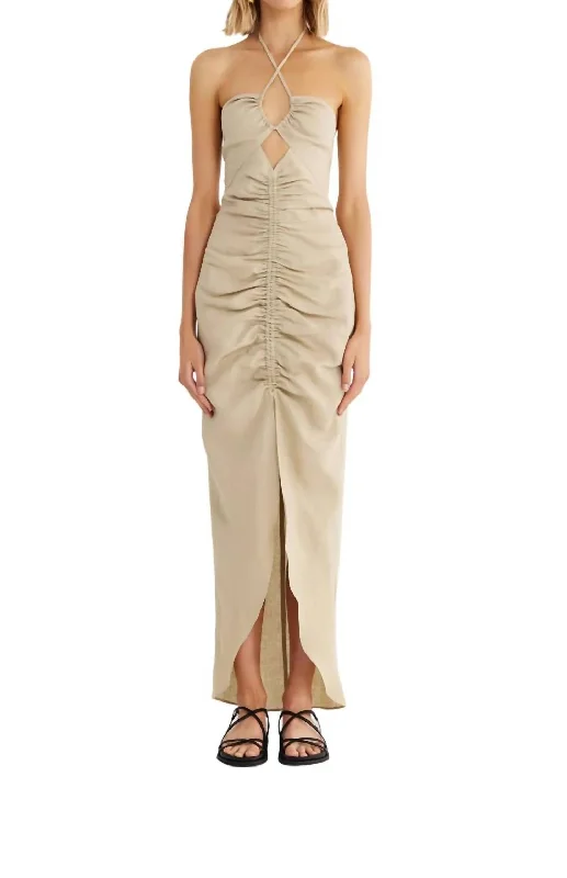 Elegant casual clothing for modern women   Estelle Maxi Dress In Nude