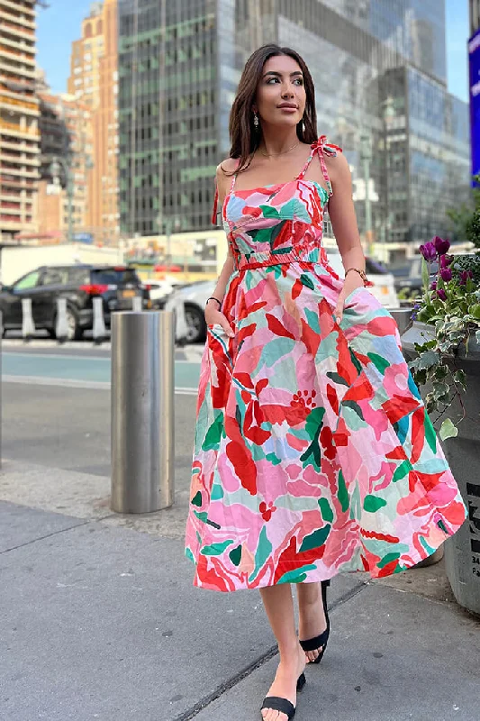 Everyday essentials for a stylish wardrobe Grace Floral Cotton Sleeveless Midi Dress Everyday essentials for a stylish wardrobe Grace Floral Cotton Sleeveless Midi Dress