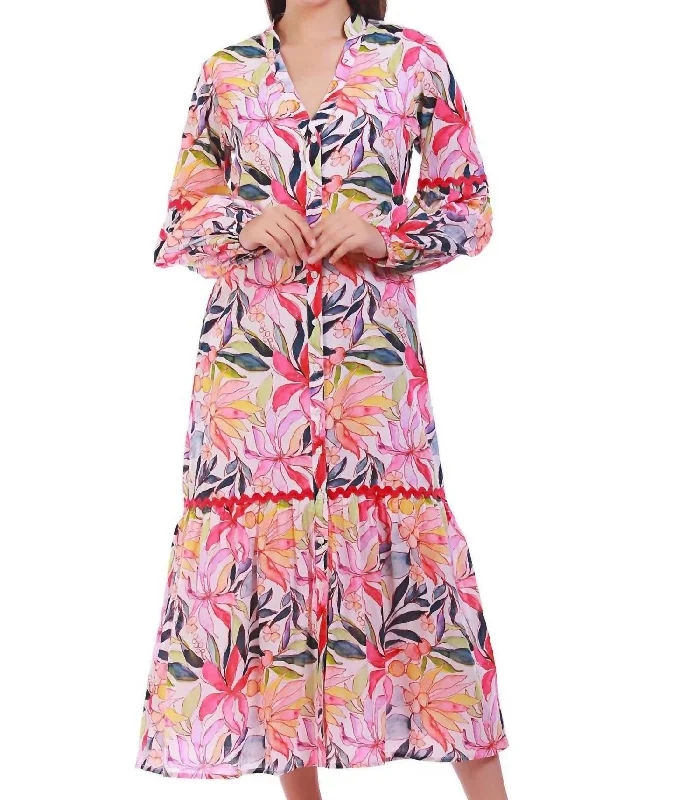 Fashionable clothing that fits every occasion   Positano Maxi Dress In Lilies Multi