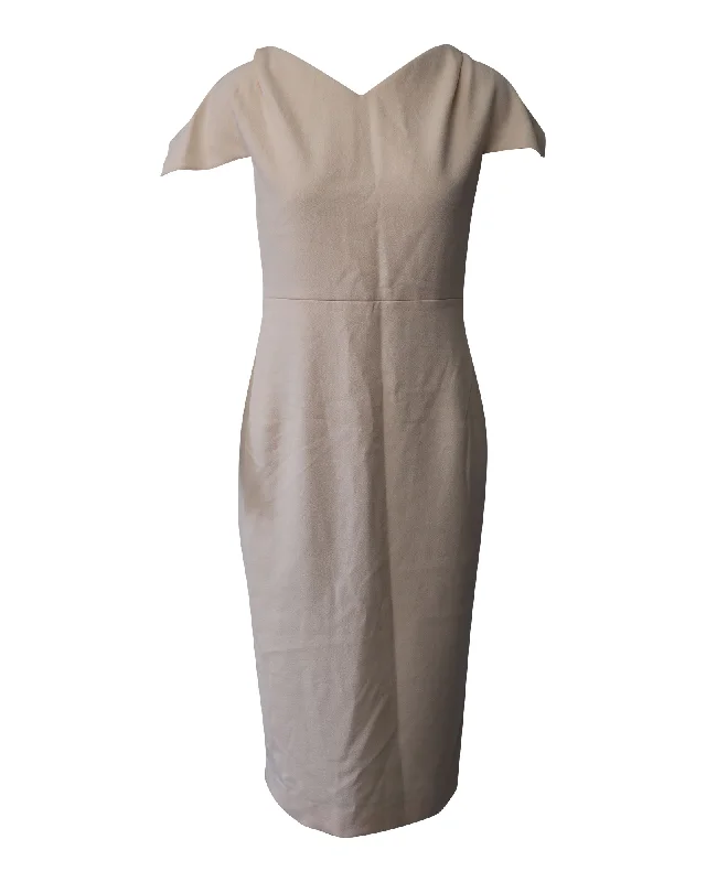 Elevate your look with premium women’s wear   Roland Mouret Midi Dress in Pastel Pink Polyester