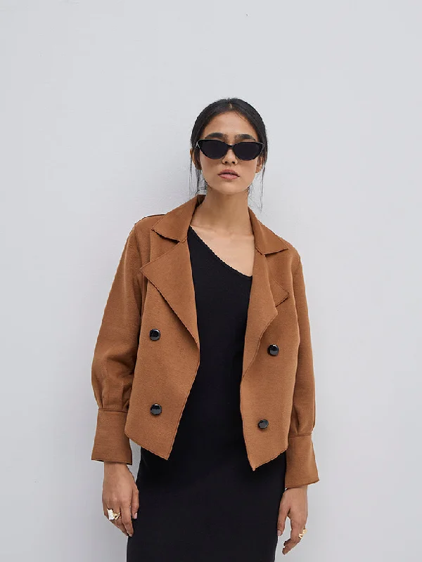 Wardrobe Tan Faux-Suede Jacket