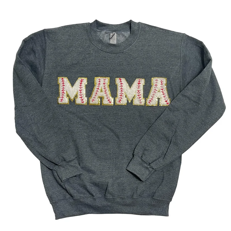 SW-6723 Baseball Mama Dark Heather Sweatshirt